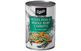 Epicure Petit Pois & Whole Baby Carrots In Salted Water  Tin  400 grams